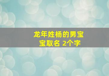 龙年姓杨的男宝宝取名 2个字